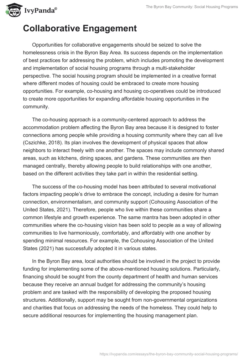 The Byron Bay Community: Social Housing Programs. Page 5