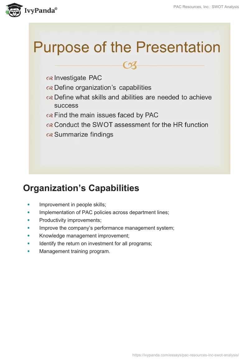 PAC Resources, Inc.: SWOT Analysis. Page 3