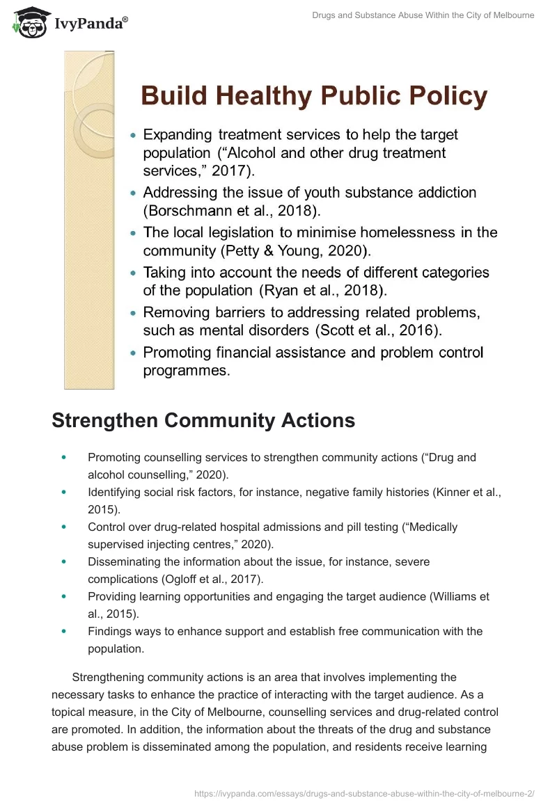 Drugs and Substance Abuse Within the City of Melbourne. Page 3