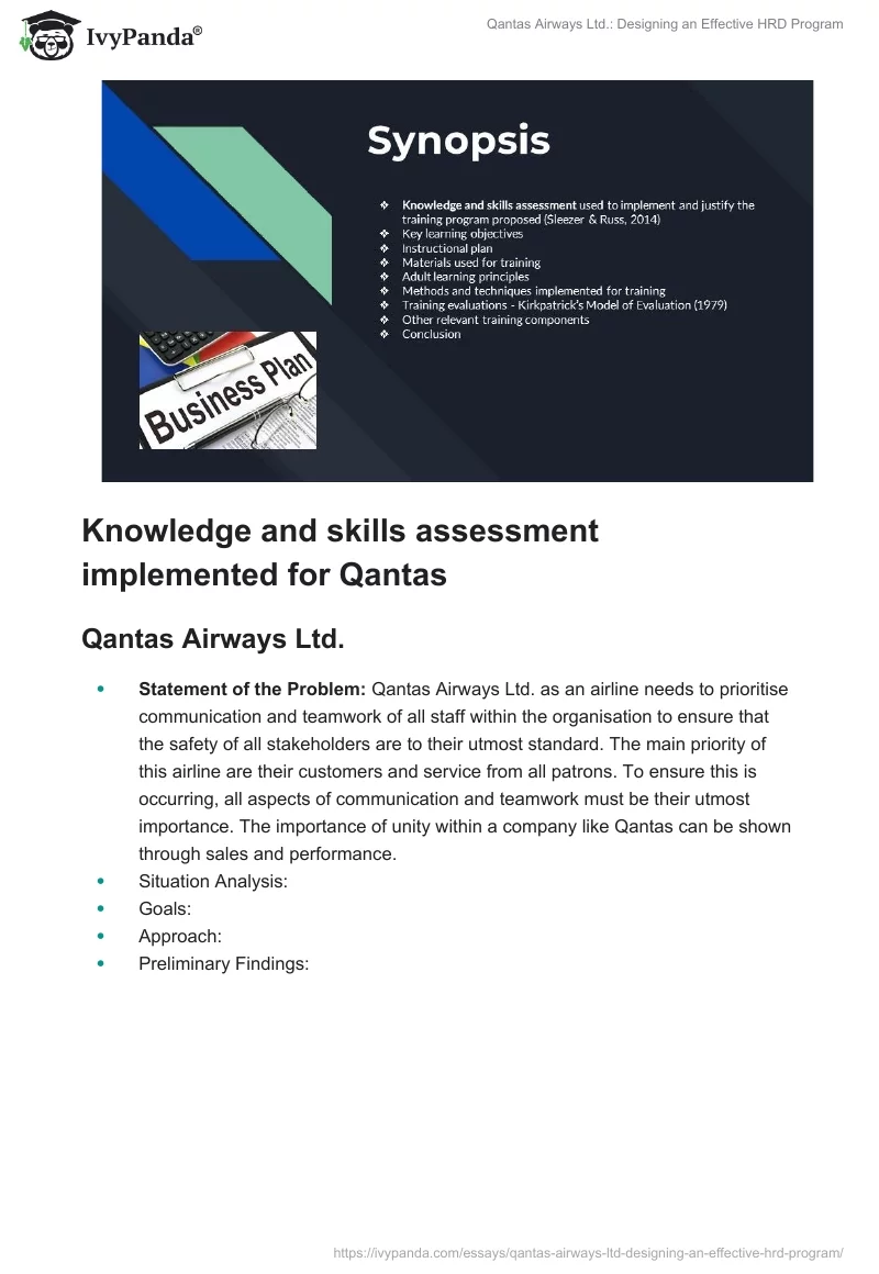 Qantas Airways Ltd.: Designing an Effective HRD Program. Page 2