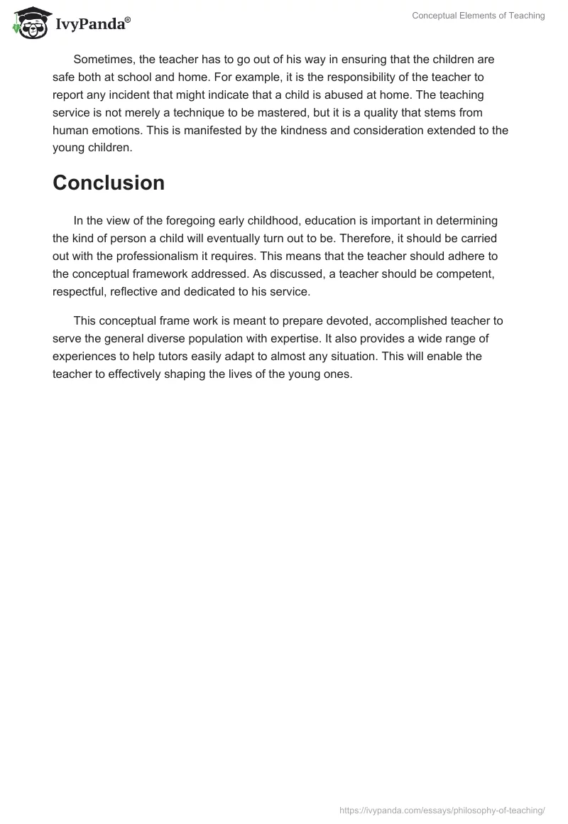 Conceptual Elements of Teaching. Page 3