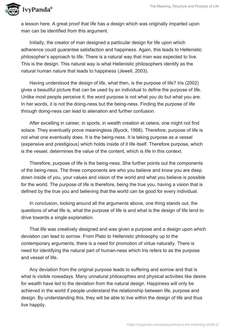 The Meaning, Structure and Purpose of Life. Page 4
