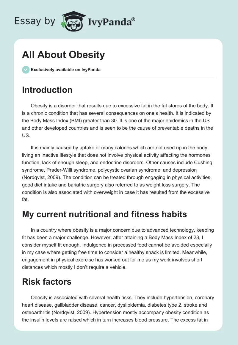 All About Obesity. Page 1