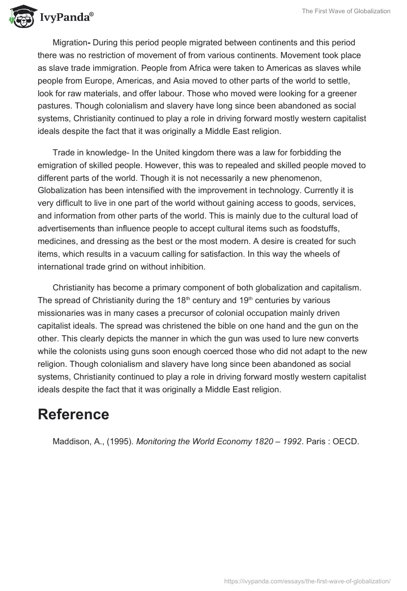 The First Wave of Globalization. Page 2