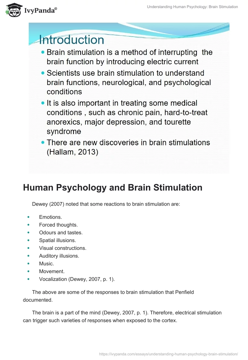 Understanding Human Psychology: Brain Stimulation. Page 2