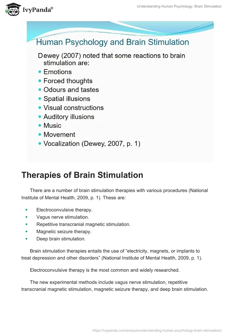 Understanding Human Psychology: Brain Stimulation. Page 3