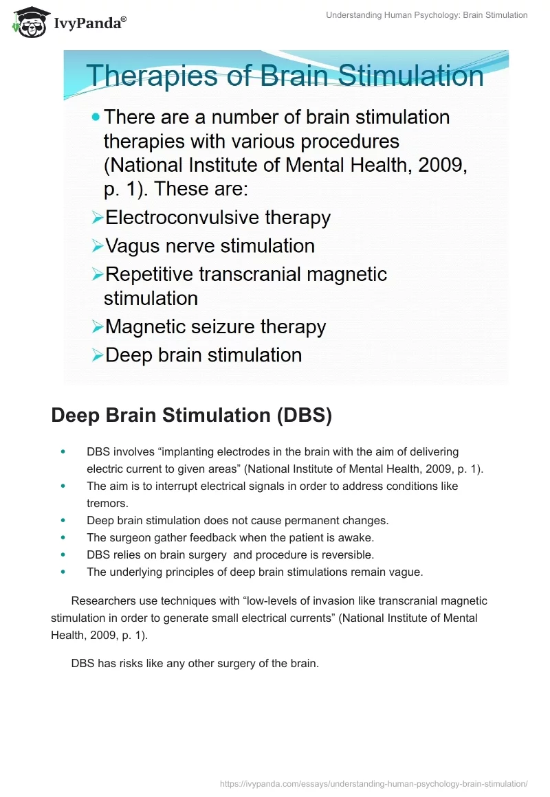 Understanding Human Psychology: Brain Stimulation. Page 4
