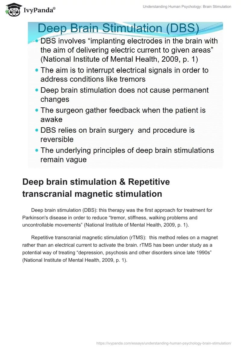 Understanding Human Psychology: Brain Stimulation. Page 5