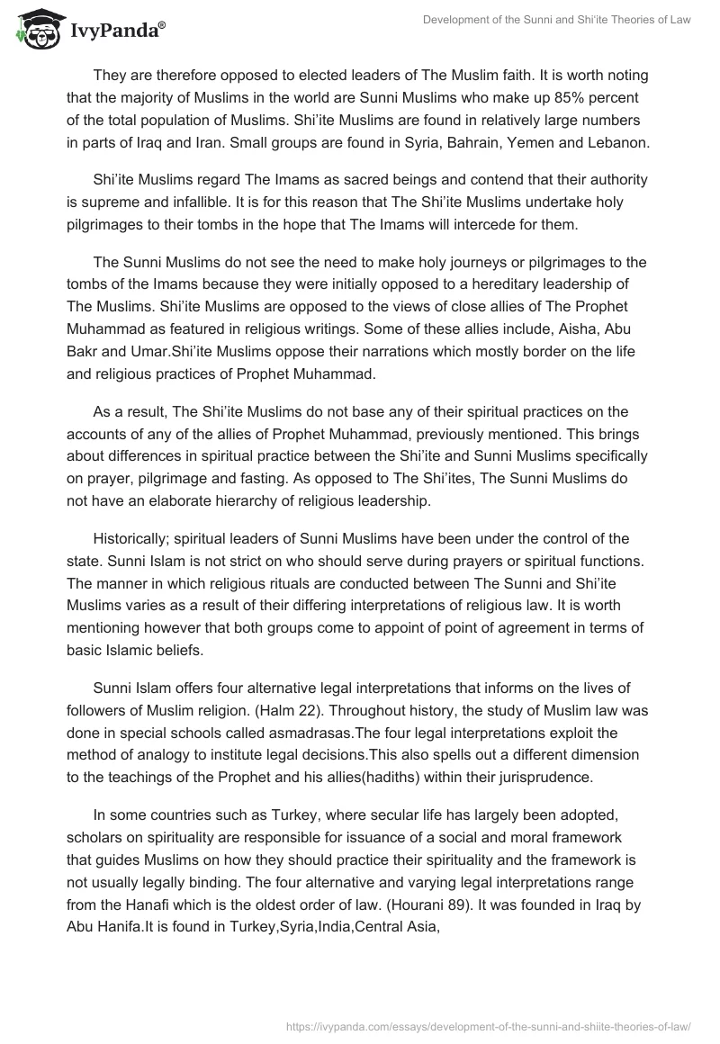 Development of the Sunni and Shi‘ite Theories of Law. Page 2