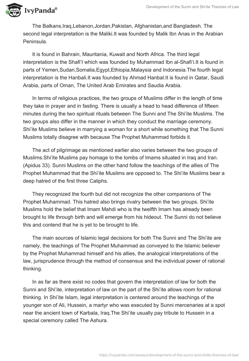 Development of the Sunni and Shi‘ite Theories of Law. Page 3