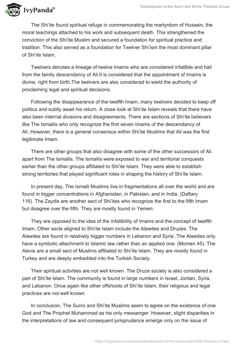 Development of the Sunni and Shi‘ite Theories of Law. Page 4
