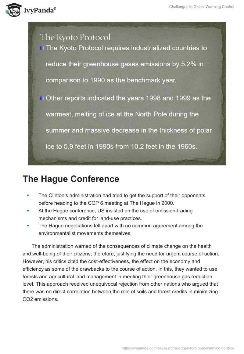 Challenges to Global Warming Control. Page 3