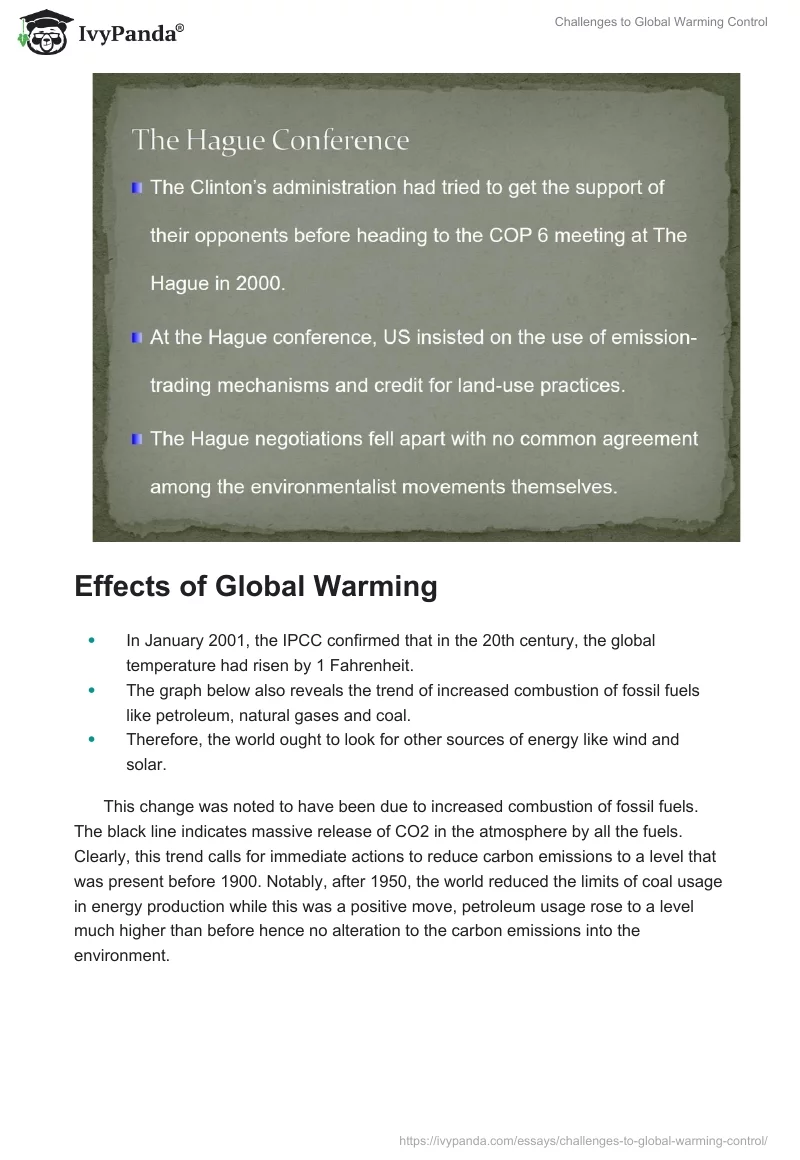 Challenges to Global Warming Control. Page 4