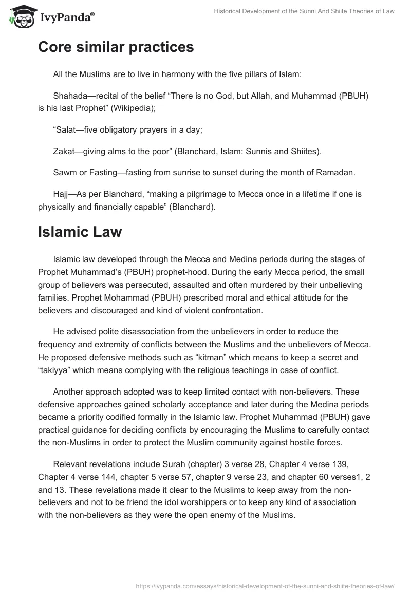 Historical Development of the Sunni And Shiite Theories of Law. Page 3