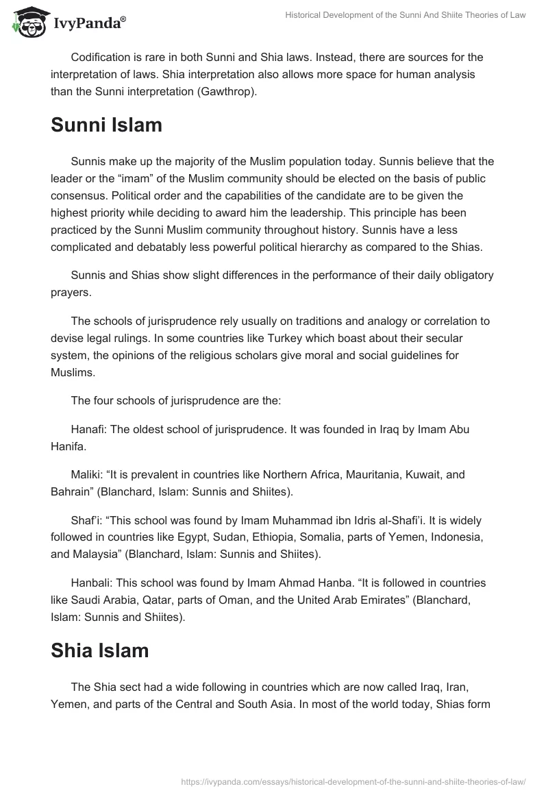 Historical Development of the Sunni And Shiite Theories of Law. Page 4