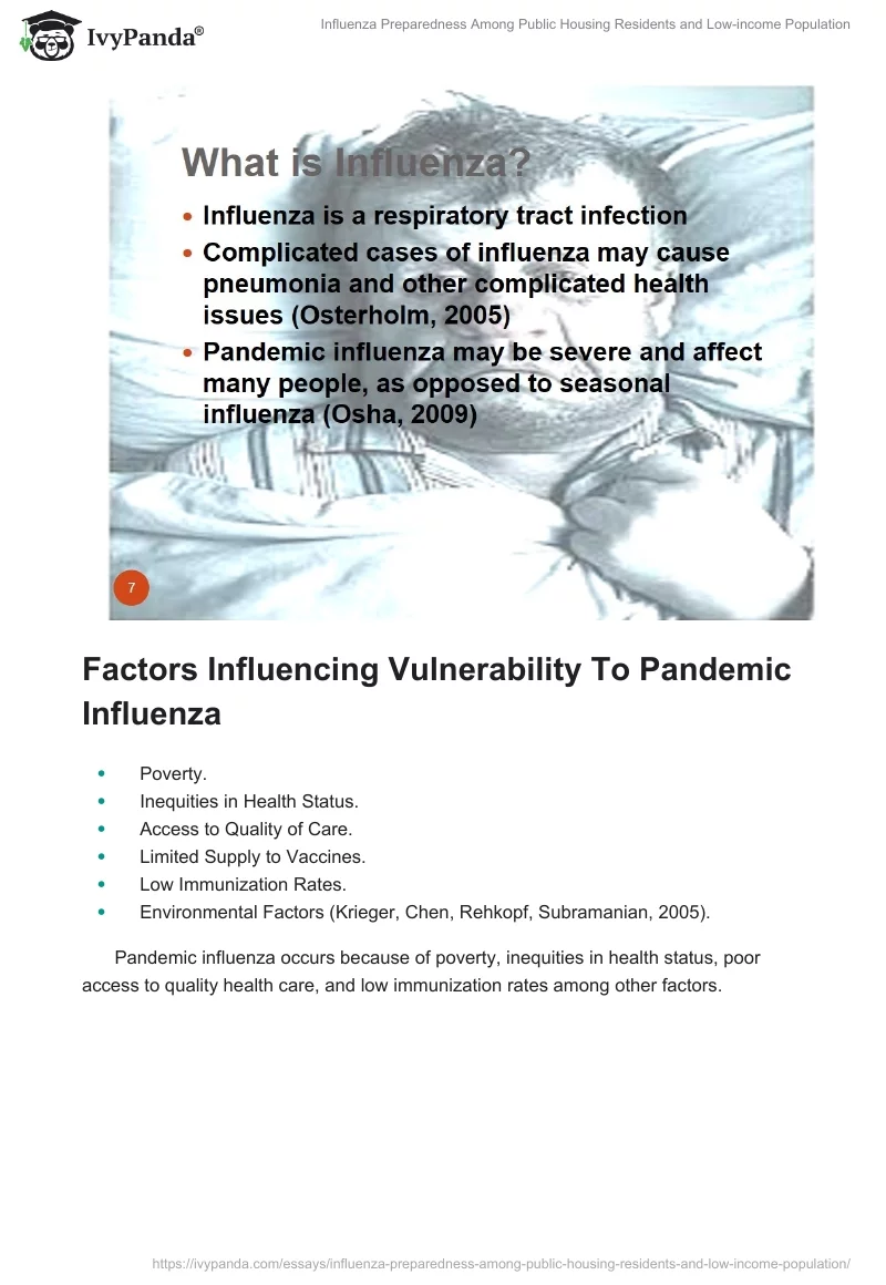 Influenza Preparedness Among Public Housing Residents and Low-income Population. Page 5