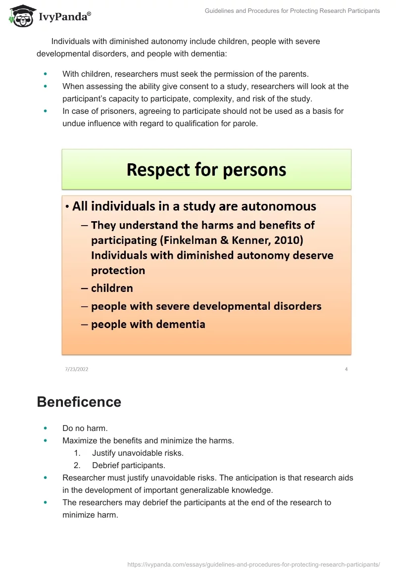 Guidelines and Procedures for Protecting Research Participants. Page 3