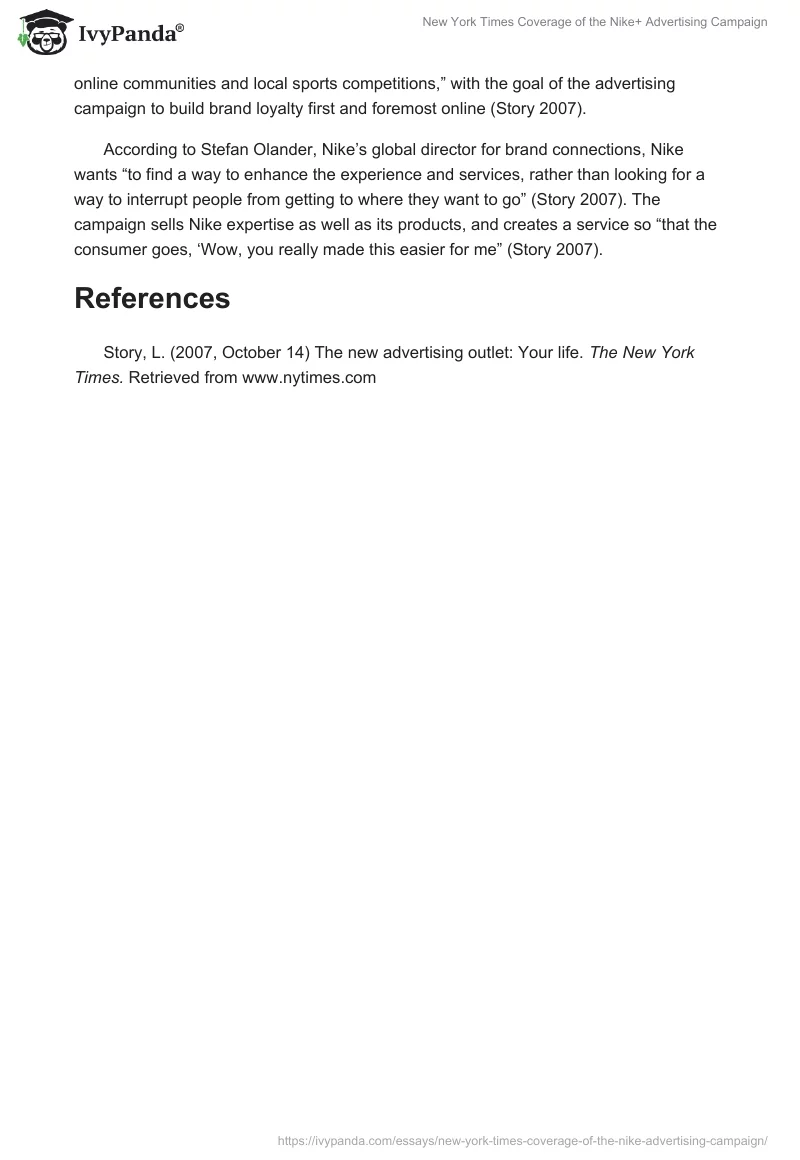 New York Times Coverage of the Nike+ Advertising Campaign. Page 4