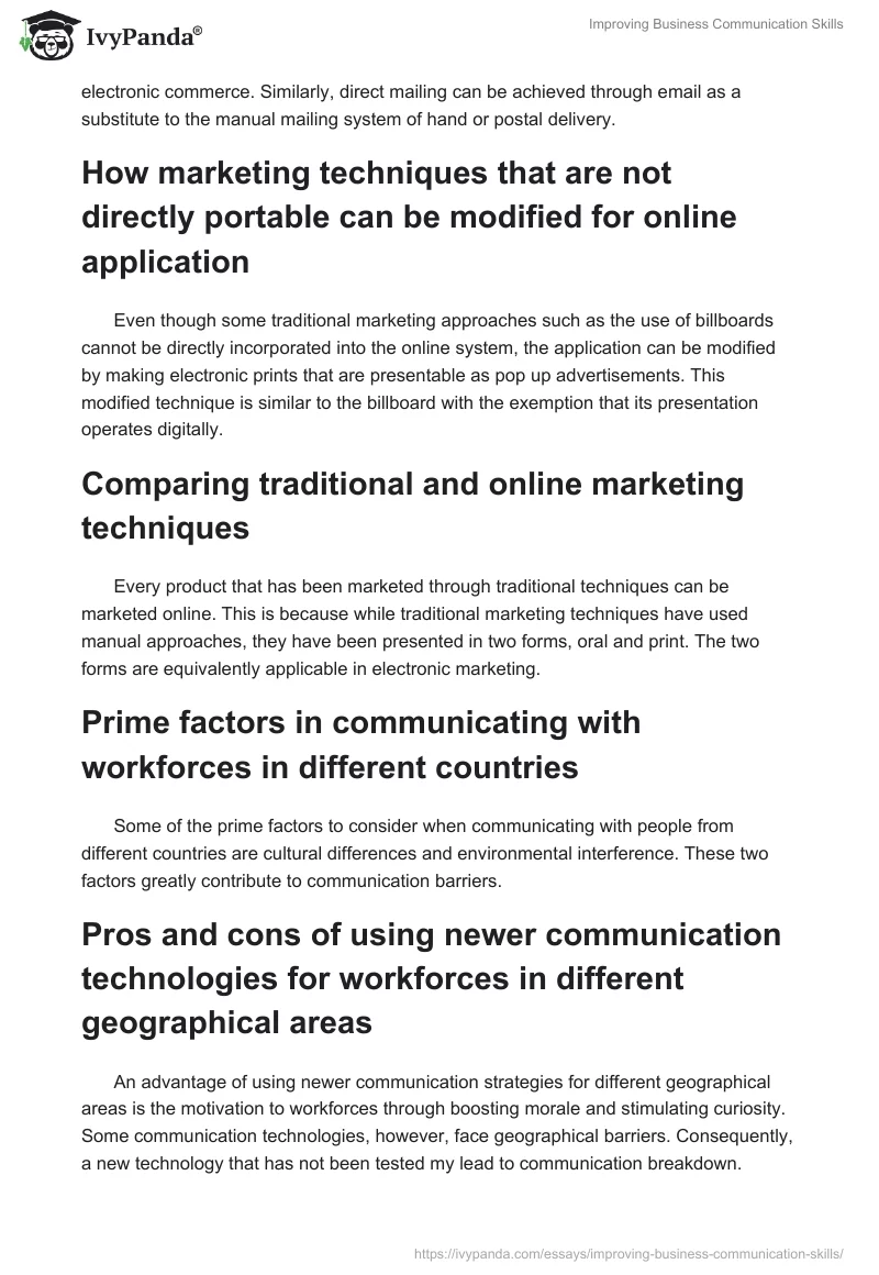Improving Business Communication Skills. Page 2