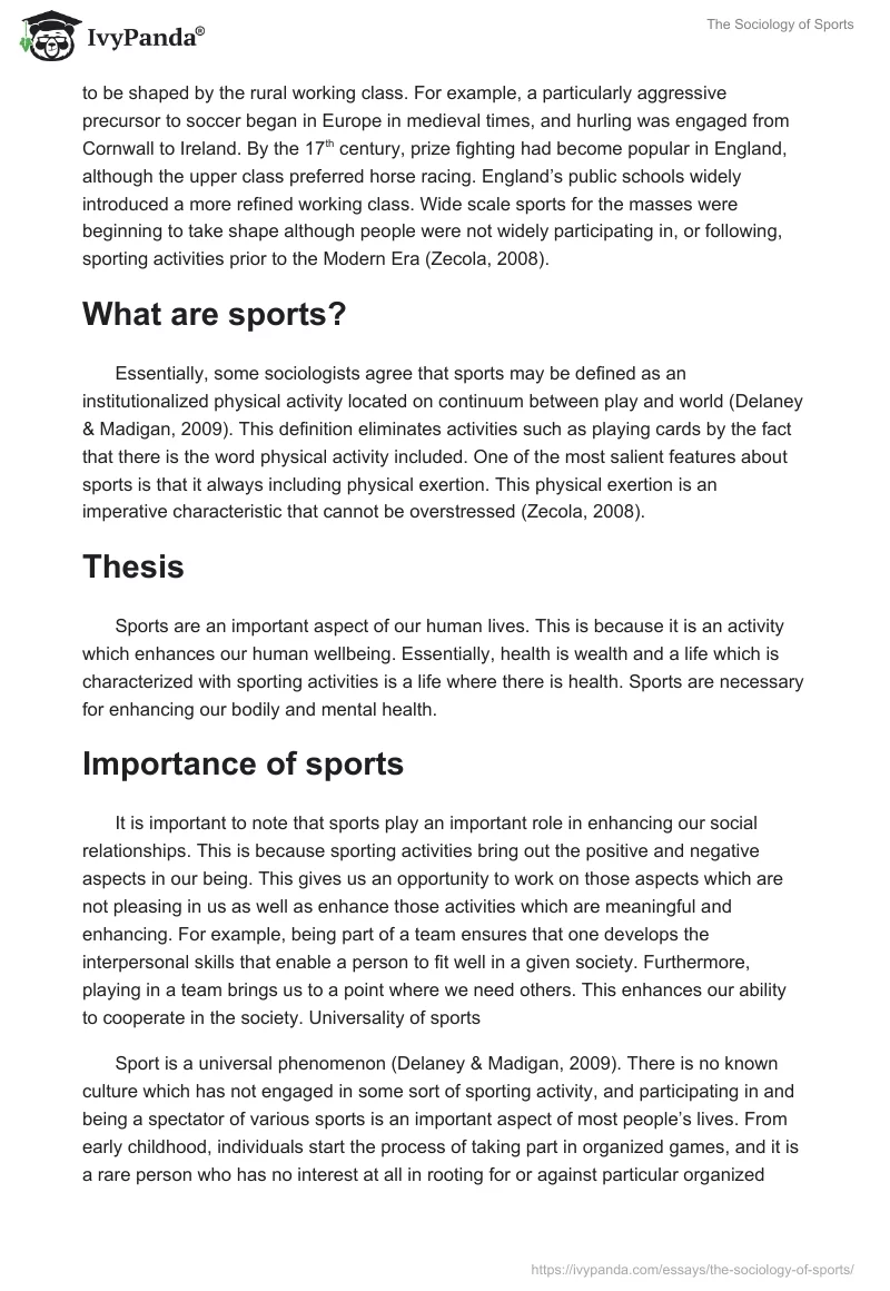 The Sociology of Sports. Page 2