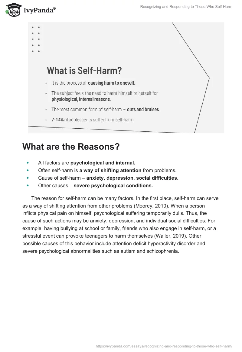 Recognizing and Responding to Those Who Self-Harm. Page 2