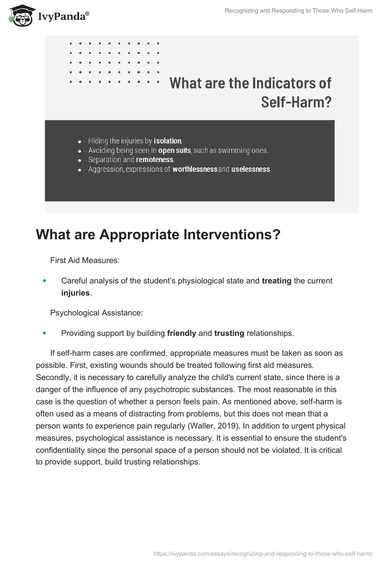 Recognizing and Responding to Those Who Self-Harm. Page 4