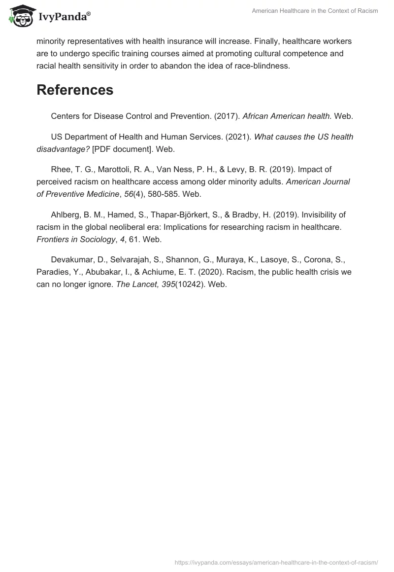 American Healthcare in the Context of Racism. Page 3