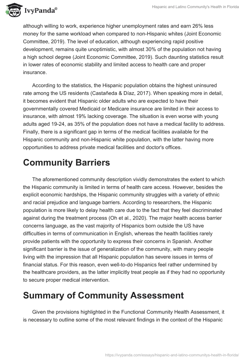 Hispanic and Latino Community's Health in Florida. Page 2