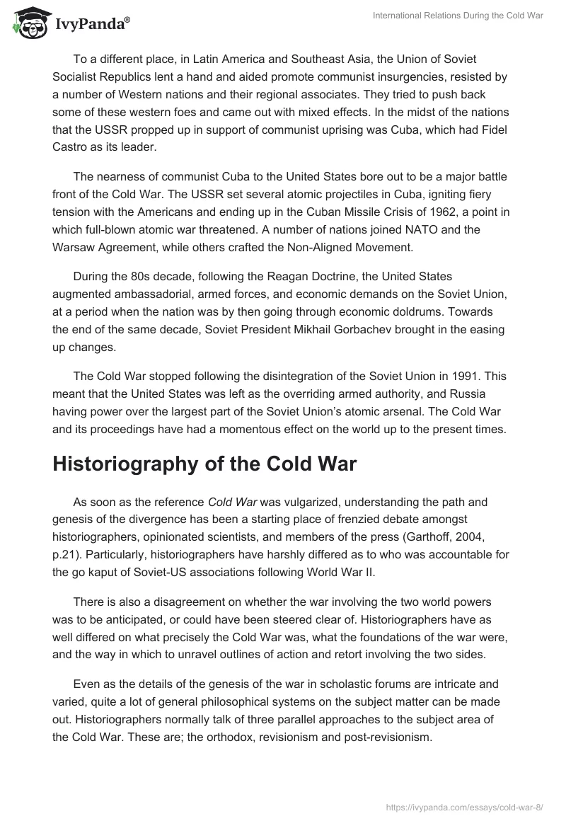 International Relations During the Cold War. Page 2
