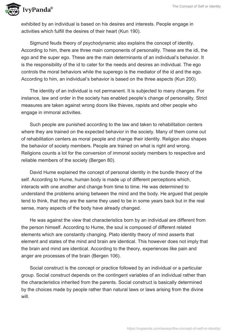 The Concept of Self or Identity. Page 3