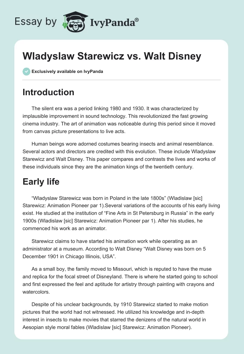 Wladyslaw Starewicz vs. Walt Disney. Page 1