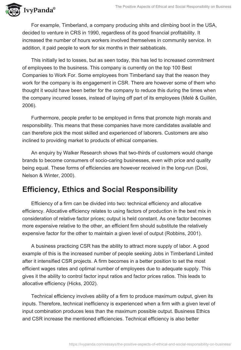 The Positive Aspects of Ethical and Social Responsibility on Business. Page 3