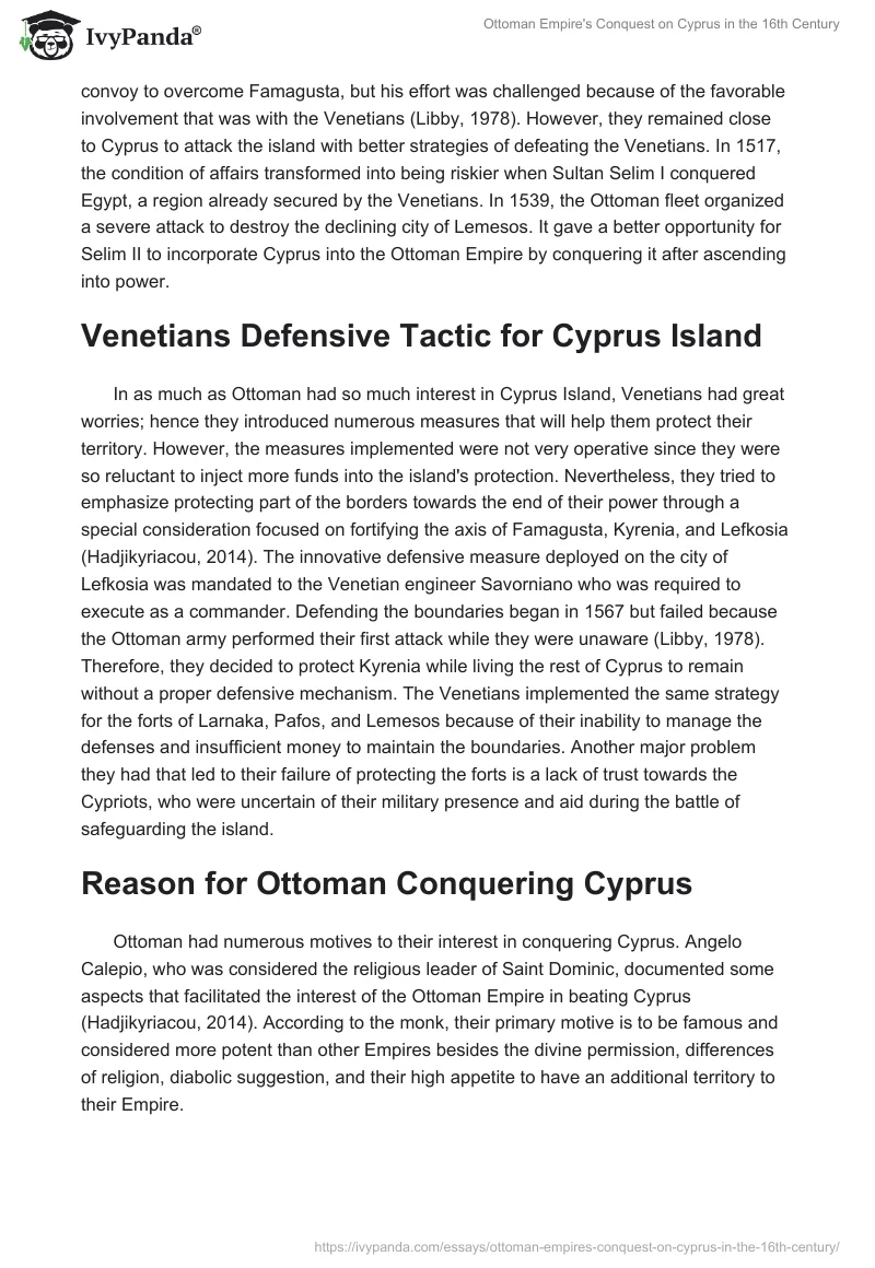Ottoman Empire's Conquest on Cyprus in the 16th Century. Page 4