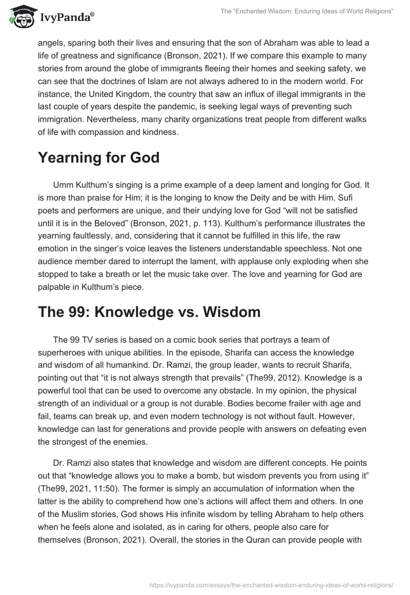 The “Enchanted Wisdom: Enduring Ideas of World Religions”. Page 2