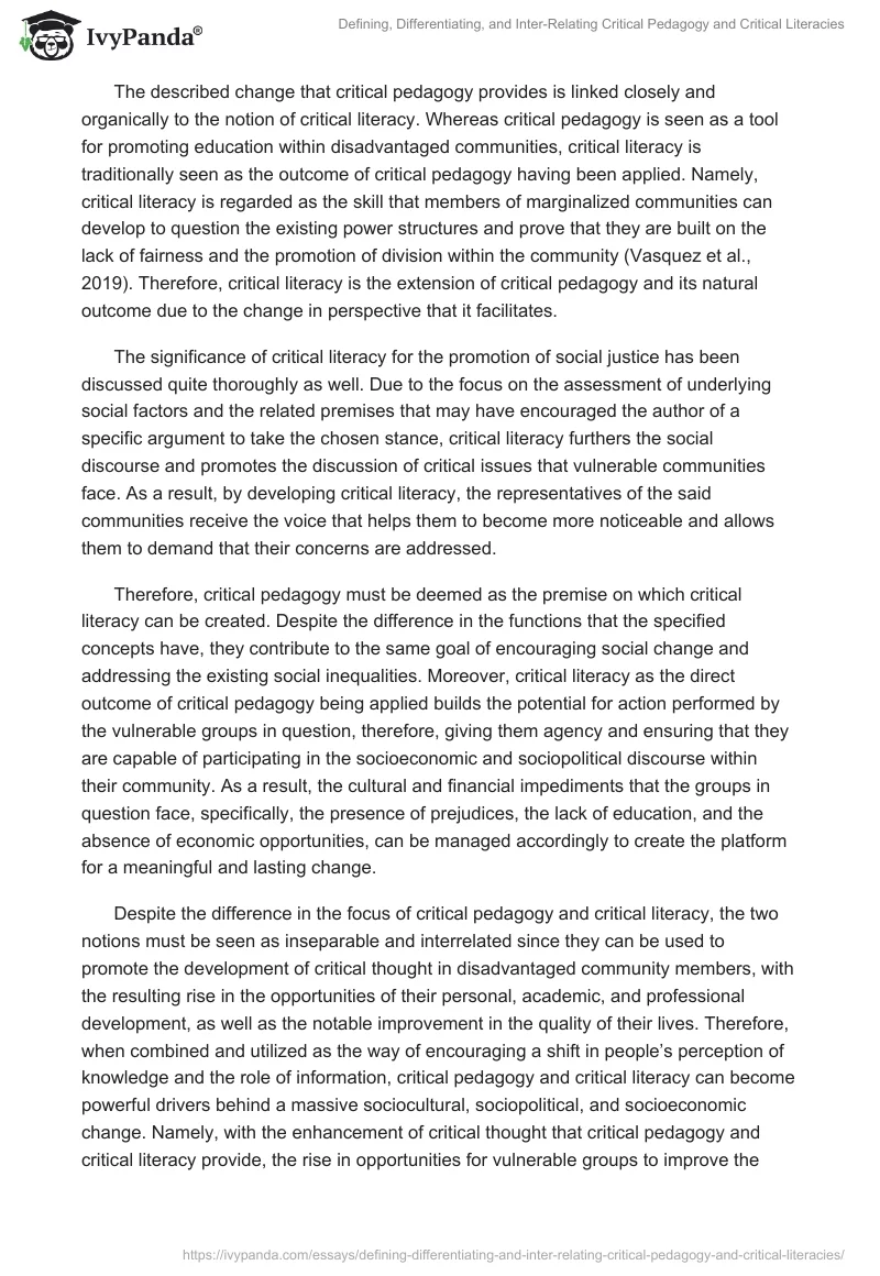 Defining, Differentiating, and Inter-Relating Critical Pedagogy and Critical Literacies. Page 2