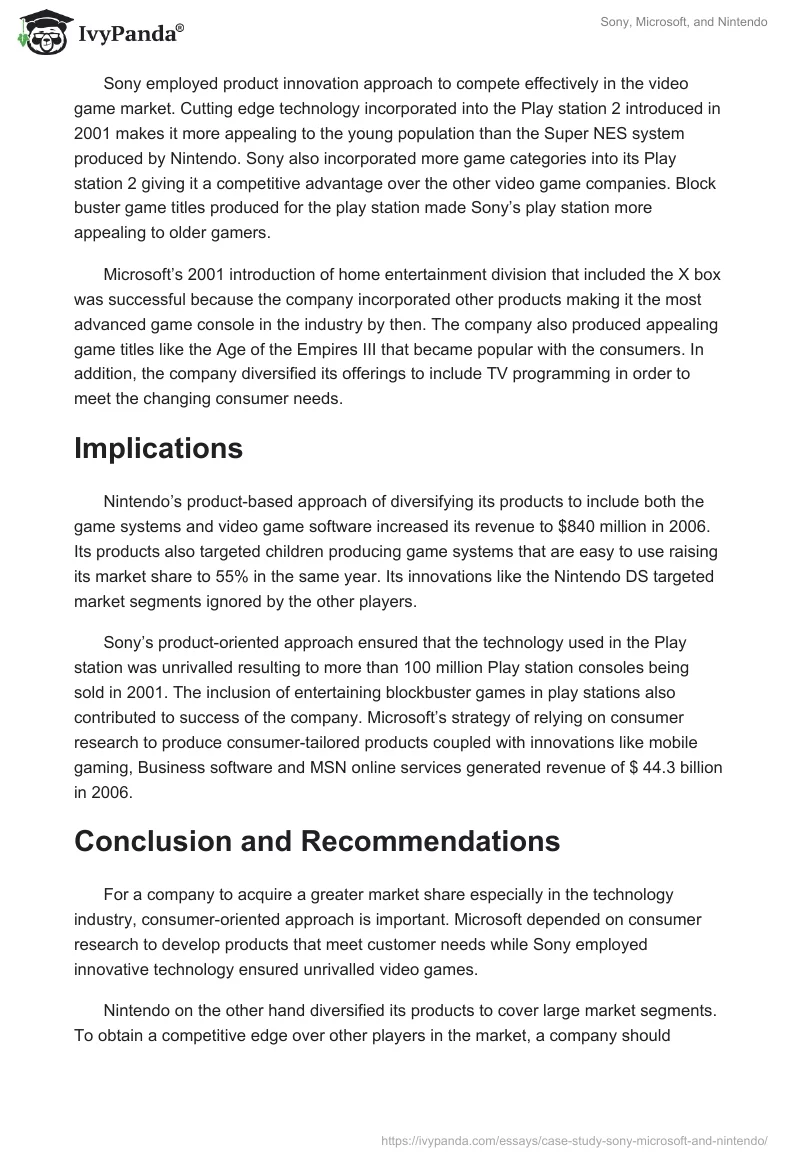 Sony, Microsoft, and Nintendo. Page 2