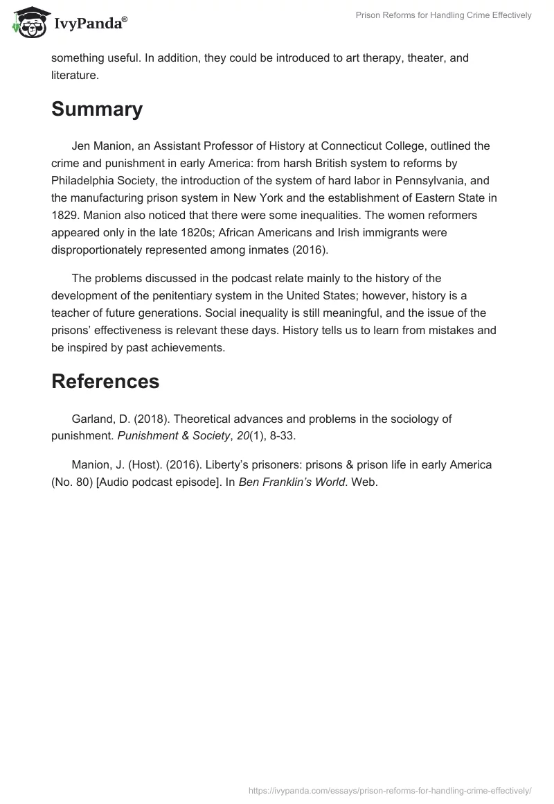 Prison Reforms for Handling Crime Effectively. Page 2