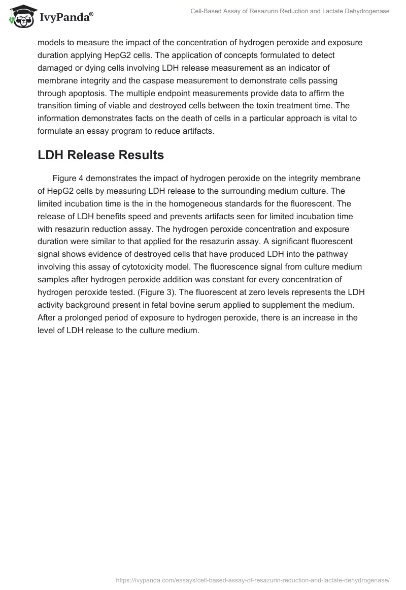 Cell-Based Assay of Resazurin Reduction and Lactate Dehydrogenase. Page 4