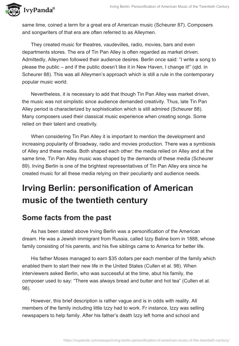 Irving Berlin: Personification of American Music of the Twentieth Century. Page 2