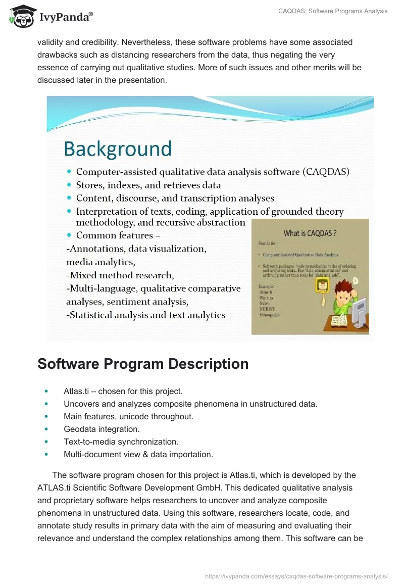 CAQDAS: Software Programs Analysis. Page 2