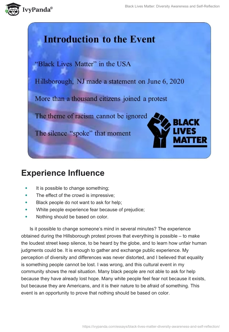 Black Lives Matter: Diversity Awareness and Self-Reflection. Page 3