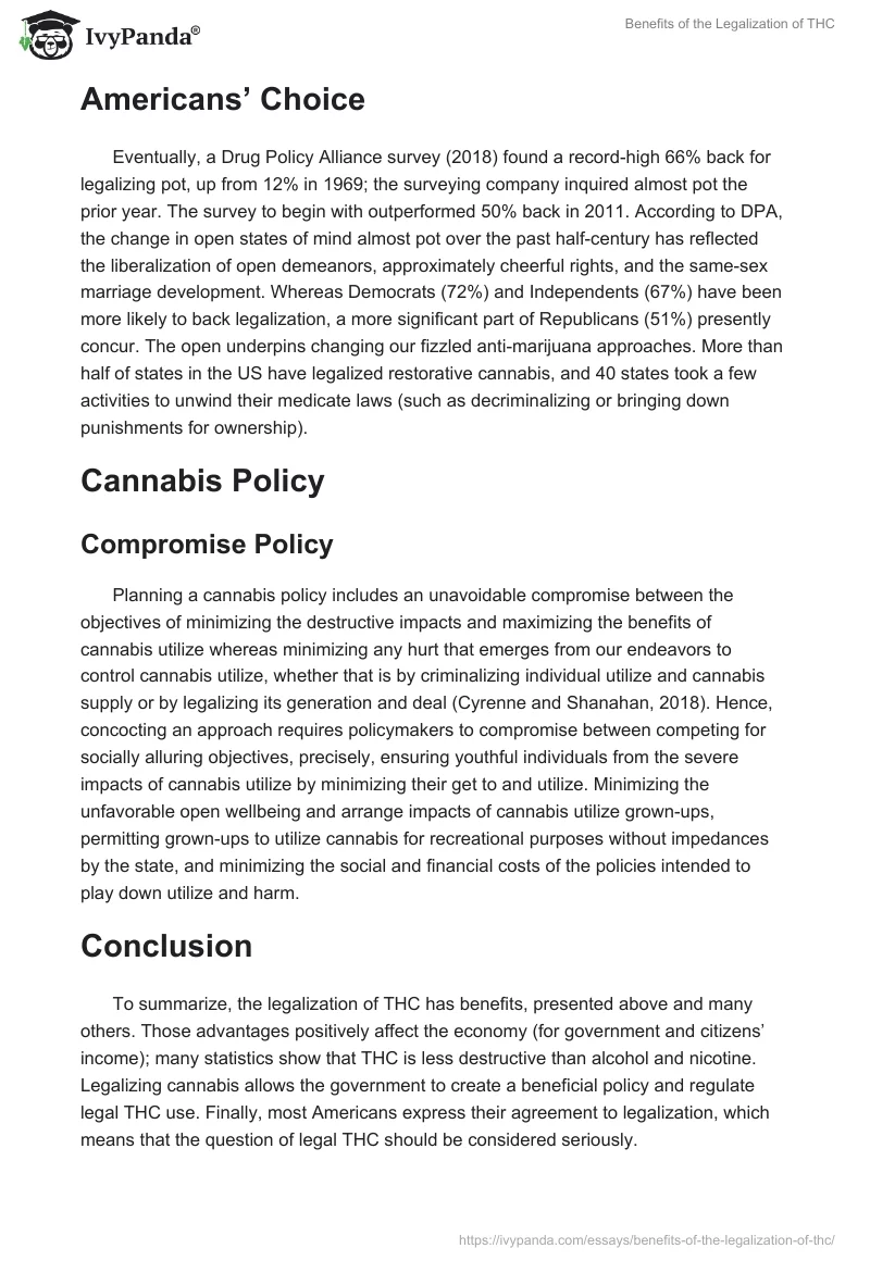 Benefits of the Legalization of THC. Page 4