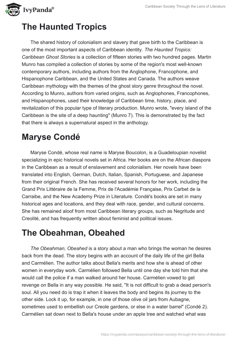 Caribbean Society Through the Lens of Literature. Page 3
