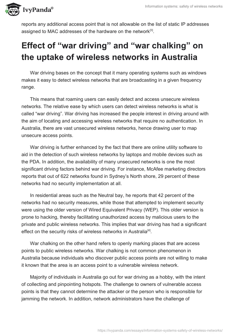 Information systems: safety of wireless networks. Page 3