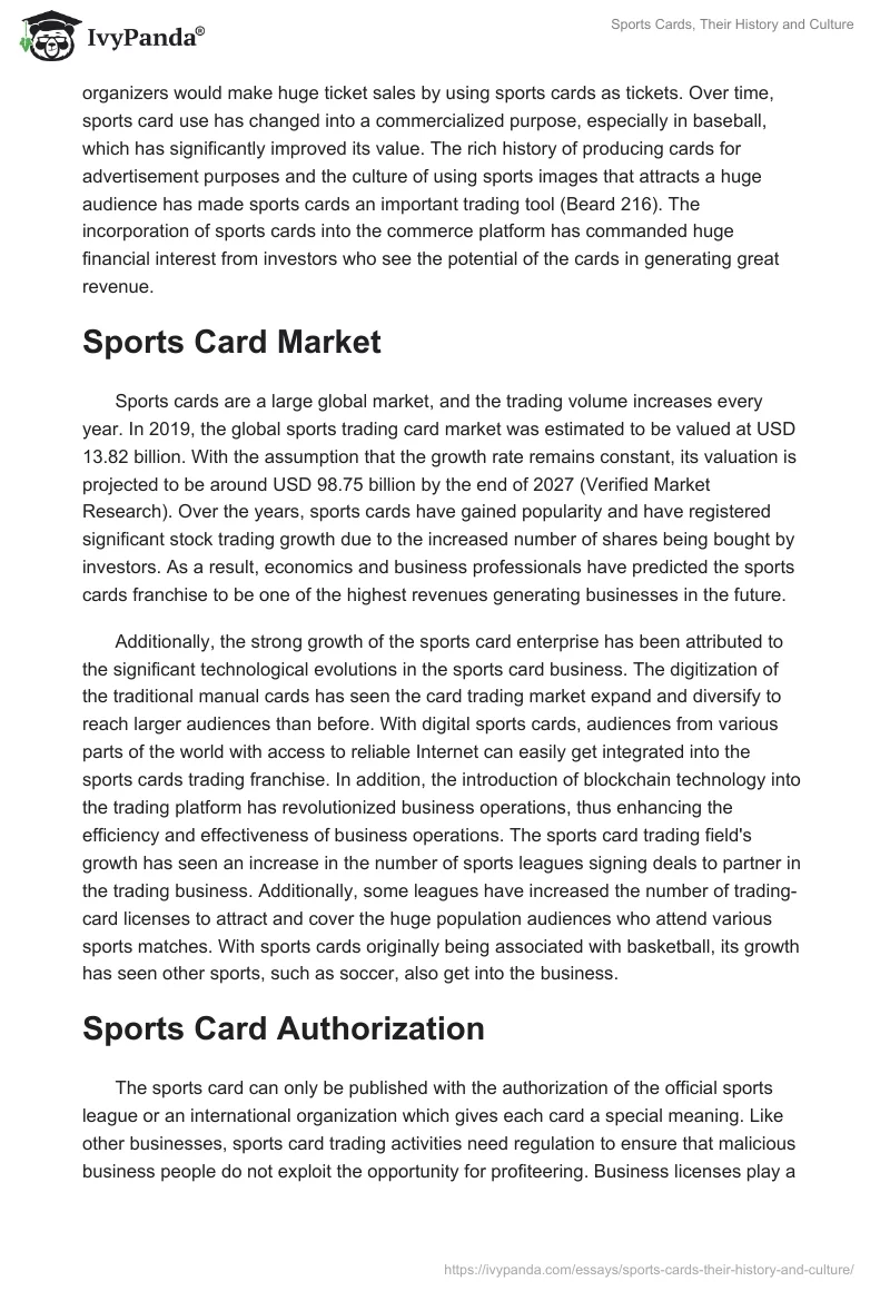 Sports Cards, Their History and Culture. Page 2