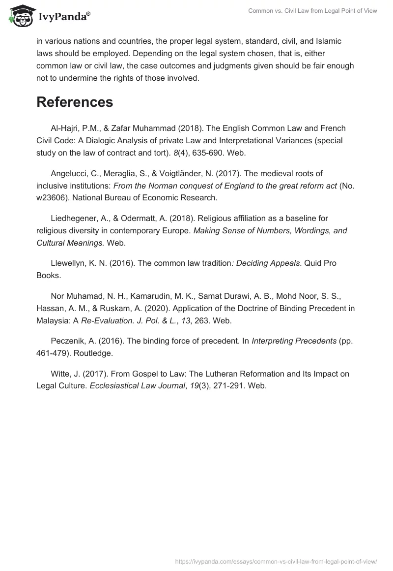 Common vs. Civil Law from Legal Point of View. Page 4