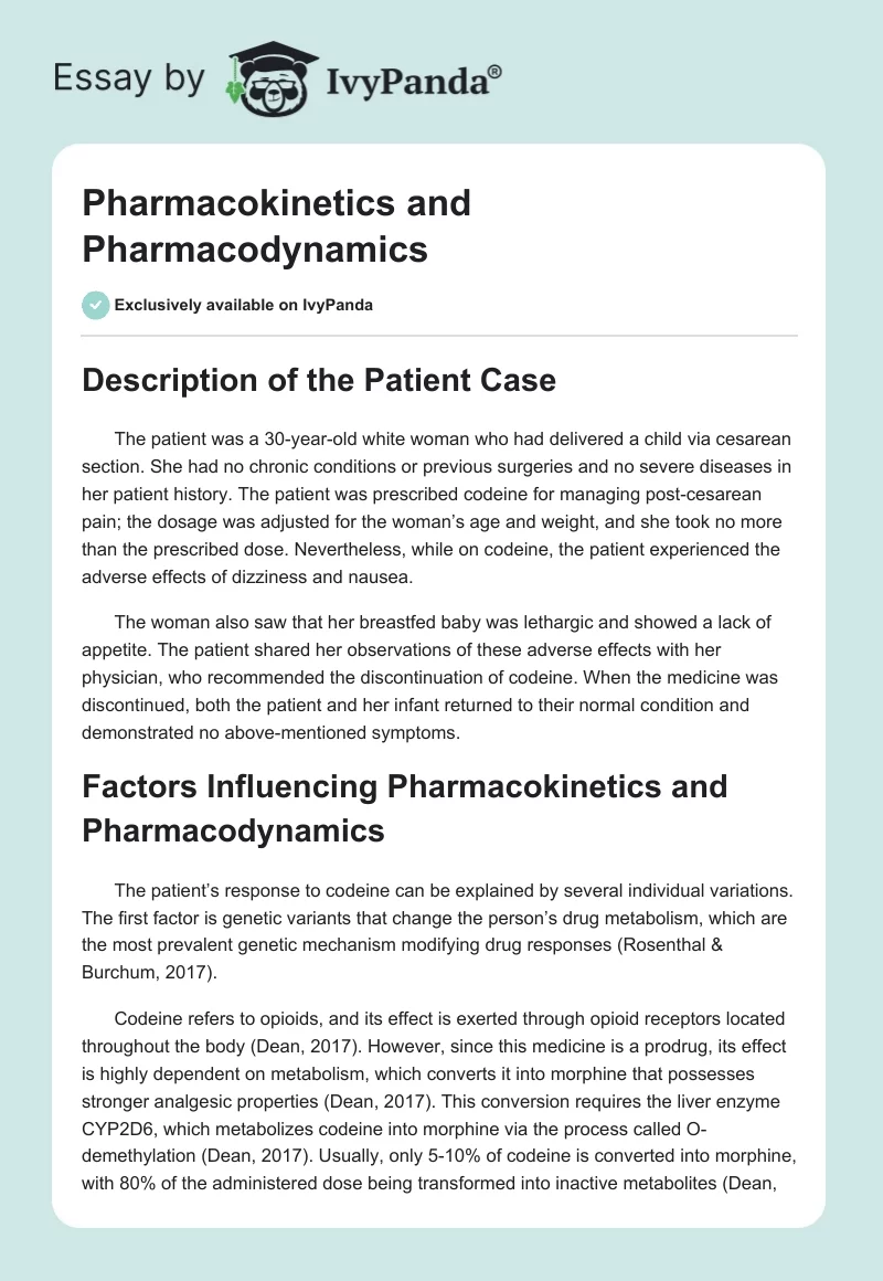 Pharmacokinetics and Pharmacodynamics. Page 1