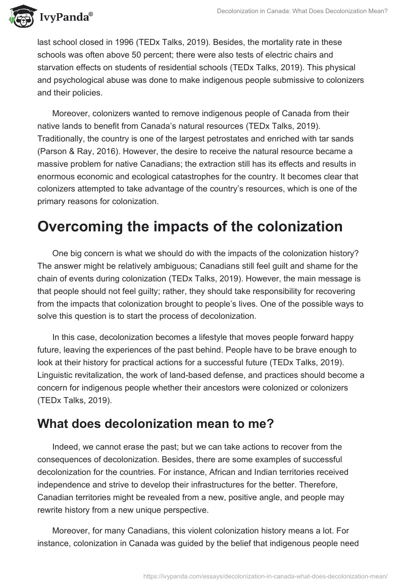 Decolonization in Canada: What Does Decolonization Mean?. Page 2