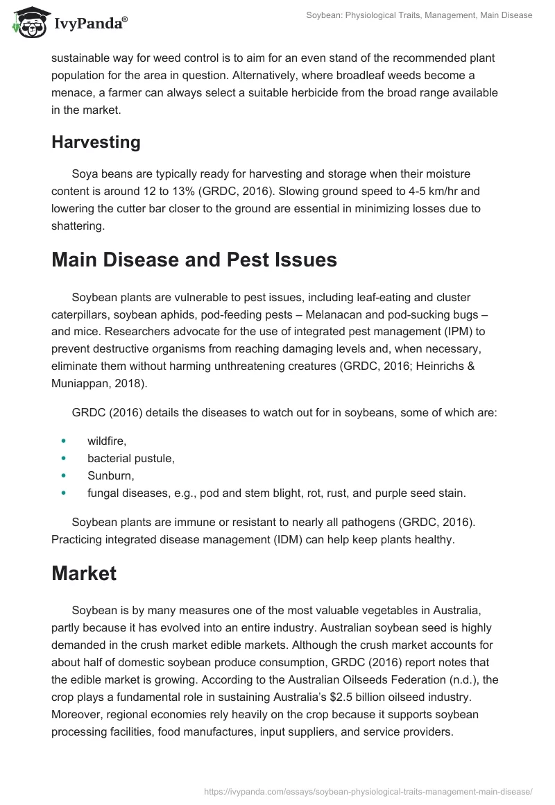 Soybean: Physiological Traits, Management, Main Disease. Page 5