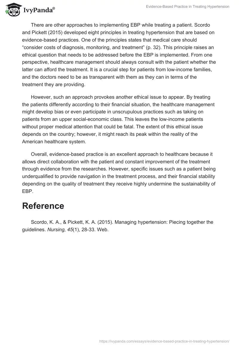 Evidence-Based Practice in Treating Hypertension. Page 2